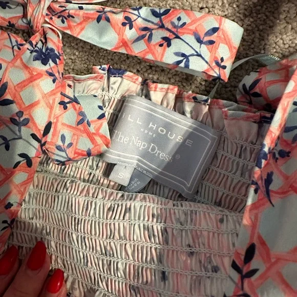 Hill House Home Ribbon Charlotte Nap Dress Pink Vine size Small - Picture 3 of 4